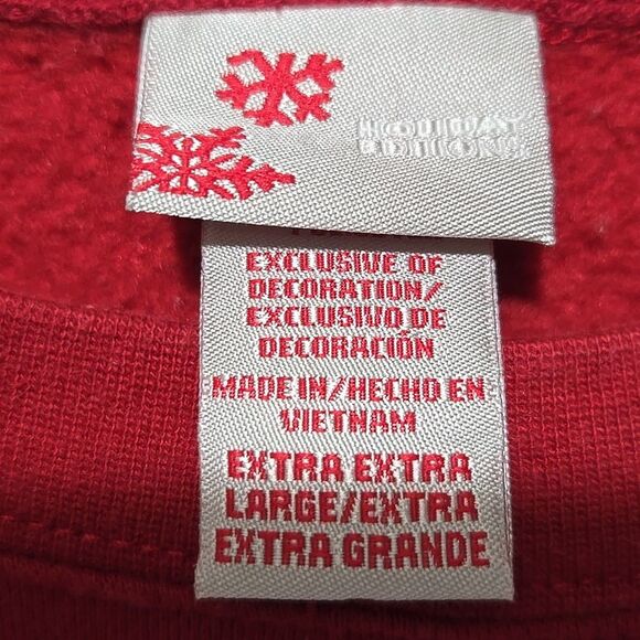 Red Christmas Tree Sweatshirt Doves Beaded Embellished - Picture 4 of 5